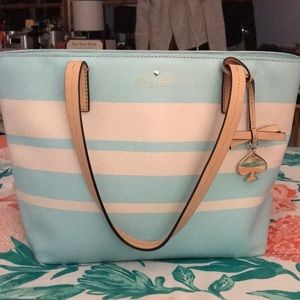 Kate Spade Blue & White striped tote